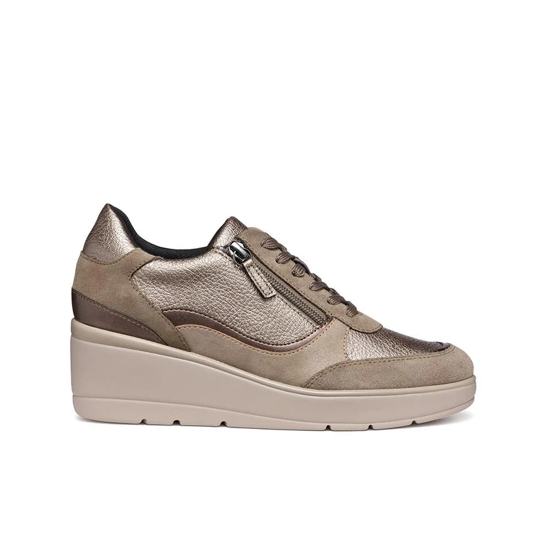 Geox Women's D Ilde ASneaker, Taupe, 7 UK