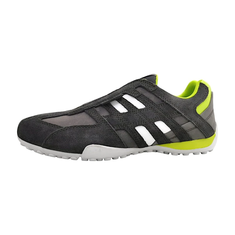Geox Men's Uomo Snake B Sneaker, Graphite Lime Green, 12 UK