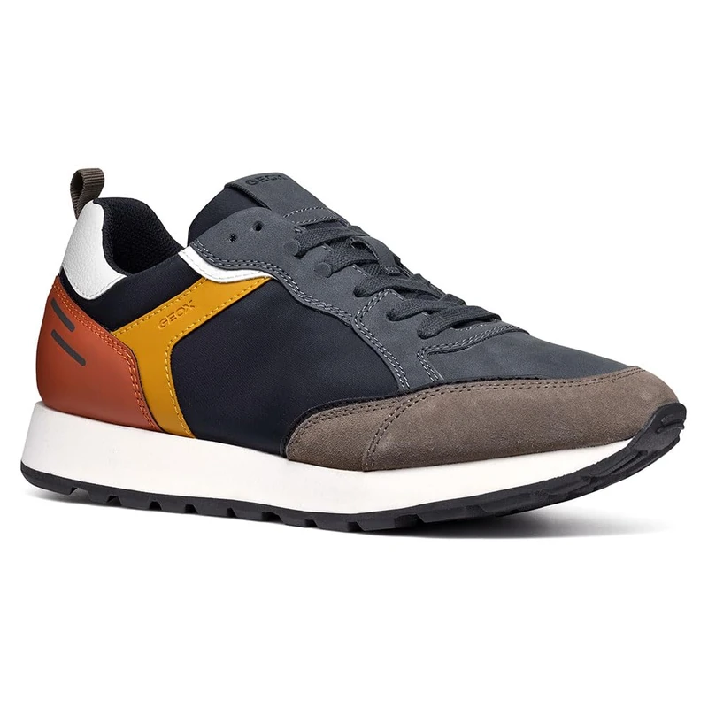 Geox Men's U Partenio B Trainers, Navy Dove Grey, 8 UK