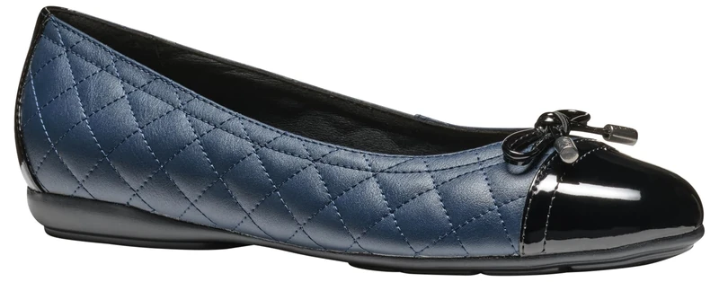 Geox Women's D Annytah B Ballet Flat, Navy Black, 2.5 UK