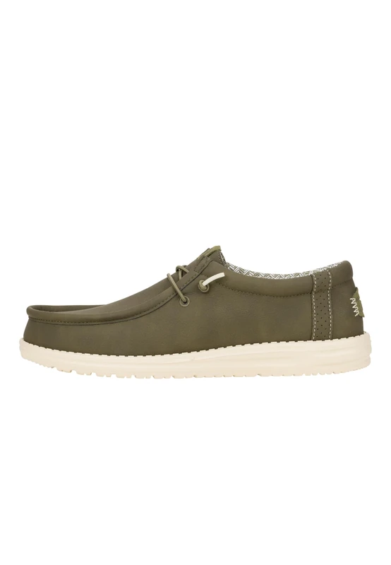 HEYDUDE - Men's Wally Classic Slip-On Shoes, Olive, 11 UK