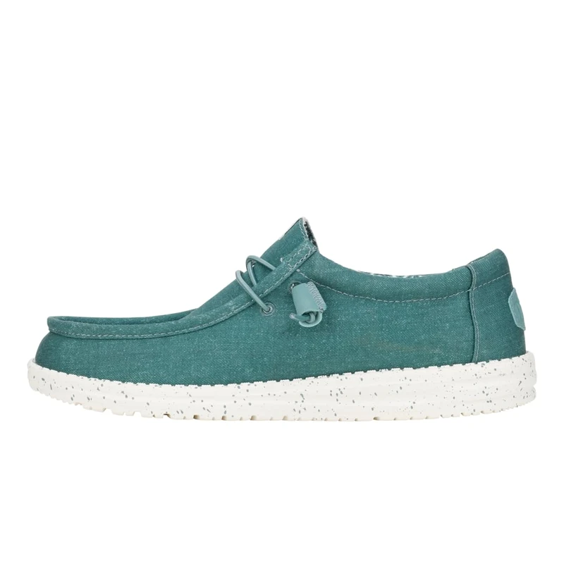 HEYDUDE Wally Stretch Canvas Men's Slip-on Loafers Shoes | Comfortable & Lightweight | North Atlantic | Size 12