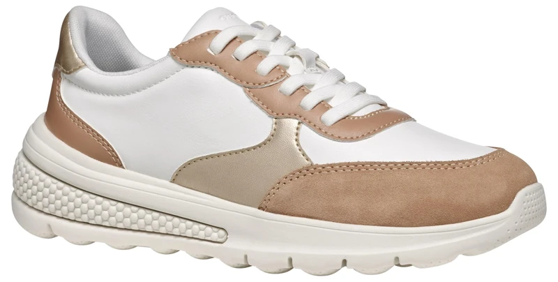 Geox Women's D Activart B Trainers, White Dk Skin, 7.5 UK