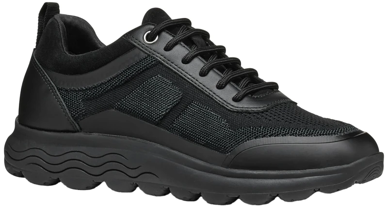 Geox Women's D Spherica C Sneaker, Black, 8 UK