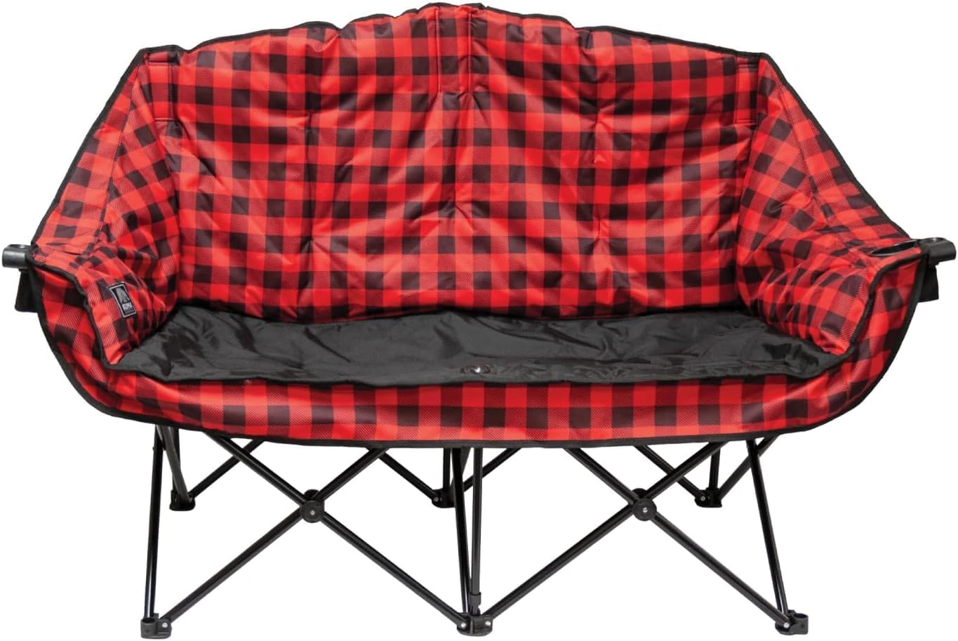 Kuma Outdoor Gear Bear Buddy/Double Chair with Carry Bag, Ultimate Portable Luxury Outdoor Double Camping Chair for Glamping, Sports & Outdoor Adventures (Red/Black)