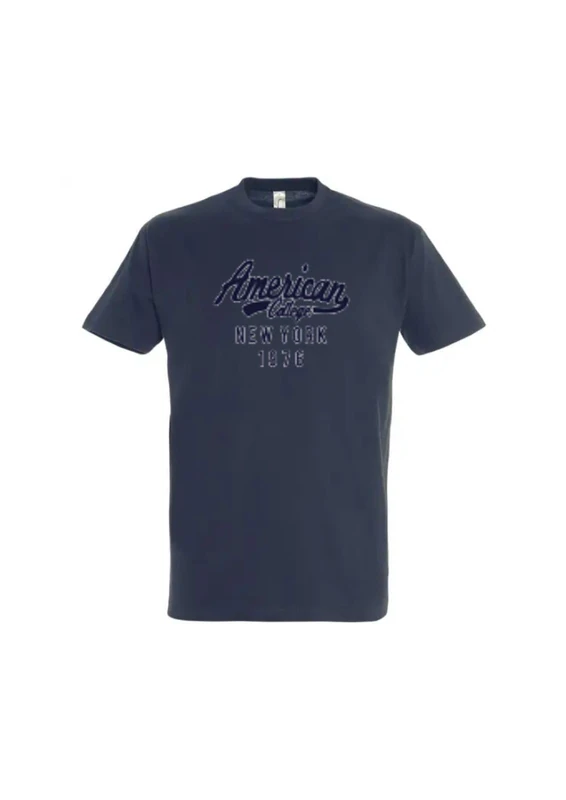 AMERICAN COLLEGE USA Unisex T Shirts Manches Courtes Hommes Femmes t Shirt, Bleu Marine, - Image 1