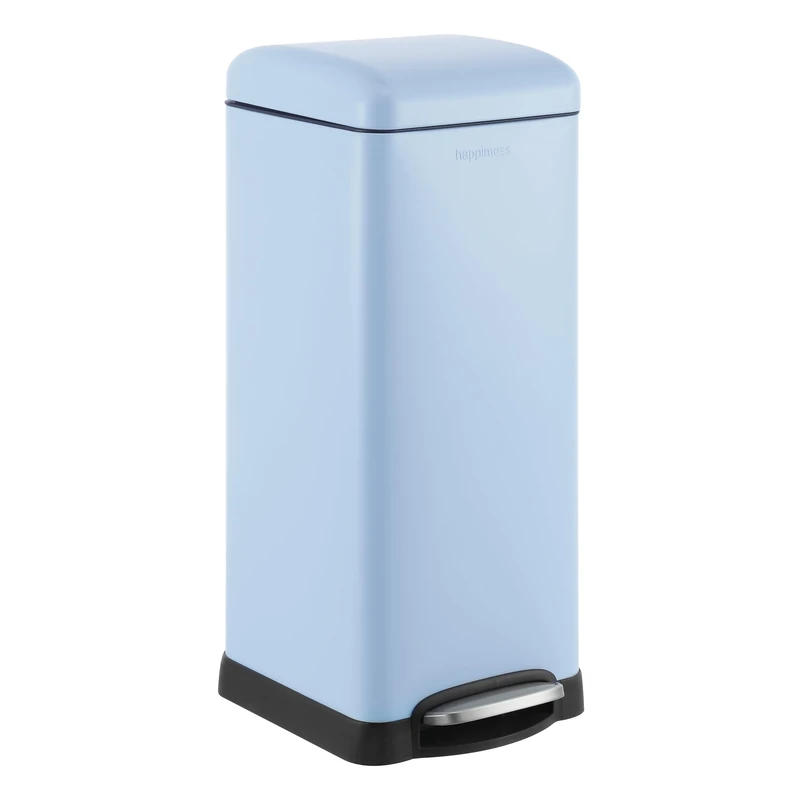 happimess HPM1007I Betty Retro 8-Gallon Step-Open Trash Can, Fingerprint Resistant, Modern, Minimalistic for Home, Kitchen, Laundry Room, Office, Bedroom, Bathroom, Tide Pool Blue