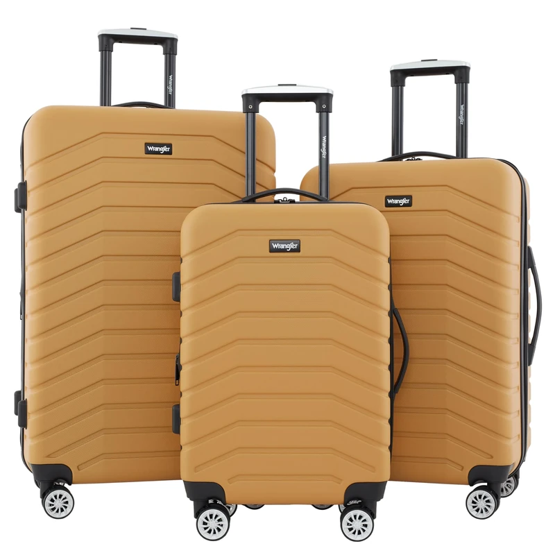 Travelers Club Tahoe 3 Piece Spinner Luggage Set, Amber Gold, Amber Gold, Tahoe 3 Piece Spinner Luggage Set