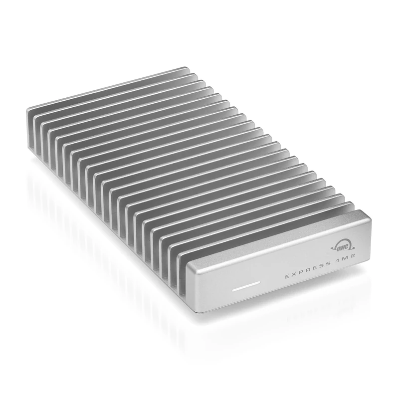 OWC Express 1M2 Portable SSD NVMe Thunderbolt Enclousure 40Gbps USB-C USB4 Ultra Fast up to 3836MB/s real-world performance External SSD Drive with Aluminum Heat Sink - Works with PC & Mac (1TB)