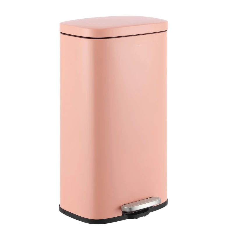 happimess HPM1011F Curtis 8-Gallon Step-Open Trash Can, Fingerprint Resistant, Modern, Minimalistic for Home, Kitchen, Laundry Room, Office, Bedroom, Bathroom, Flamingo Pink