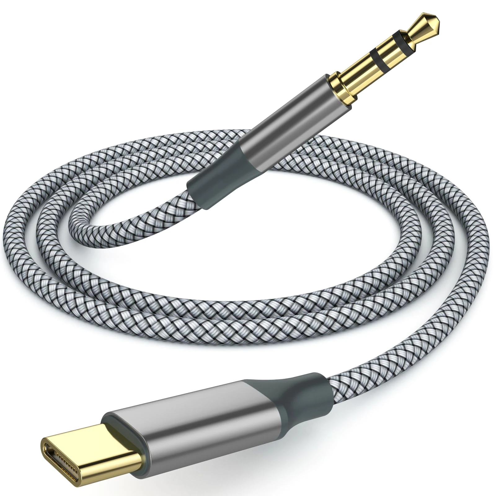 USB-C to 3.5mm Audio Cable, Nylon Braided & Durable | Stereo Headphone Jack Adapter for iPhone 16/15 Pro Max/Pro, Galaxy S23/S22 Ultra, Pixel, iPad Pro & MacBook(3.3Ft/1M)