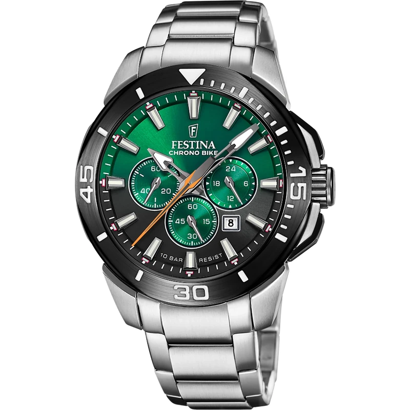 Festina 2023 Chrono Bike Watch with Stainless Steel Bracelet F20641/B