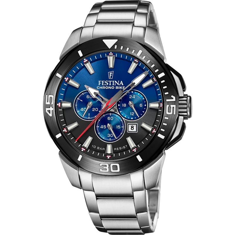 Festina 2023 Chrono Bike Watch with Stainless Steel Bracelet F20641/C