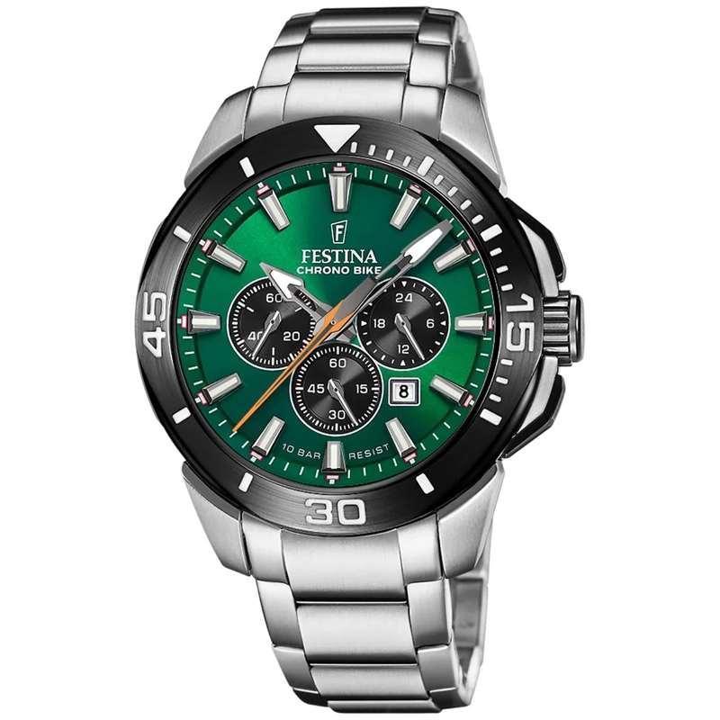 Festina 2023 Chrono Bike Watch with Stainless Steel Bracelet F20641/A