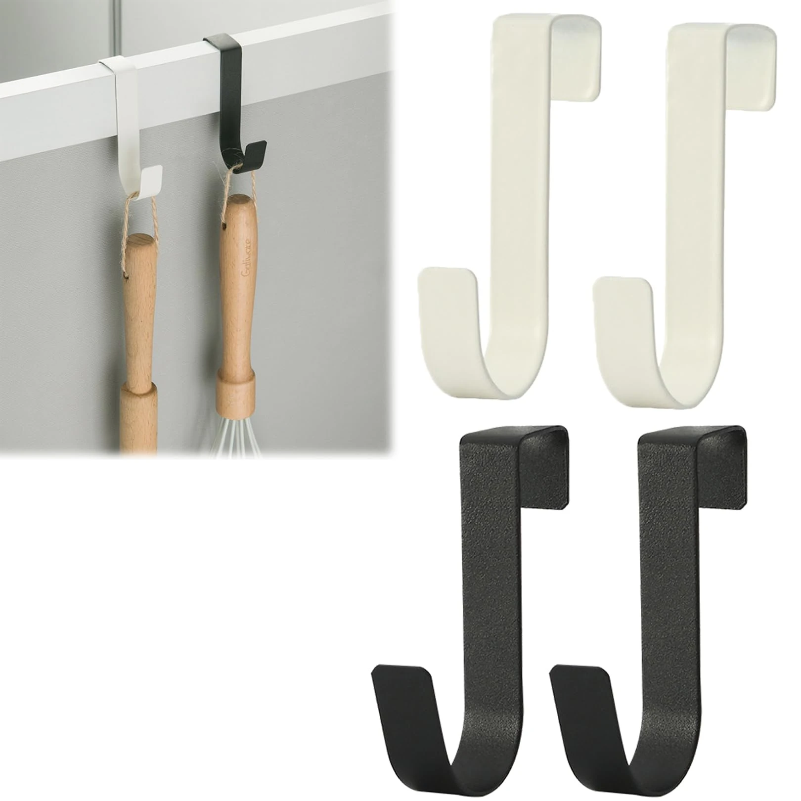 BNXF 4 Pcs tainless Steel Versatile Coat Hooks Over Door Hanger Without Nails,Door Hanger Without Nails,Over Door Hook for Towels Hats Bag Jacket Robes Hanging Coat Wardrobes Bedrooms