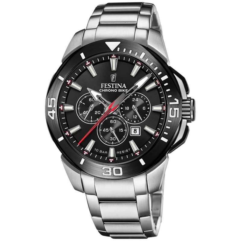 Festina 2023 Chrono Bike Watch with Stainless Steel Bracelet F20641/D
