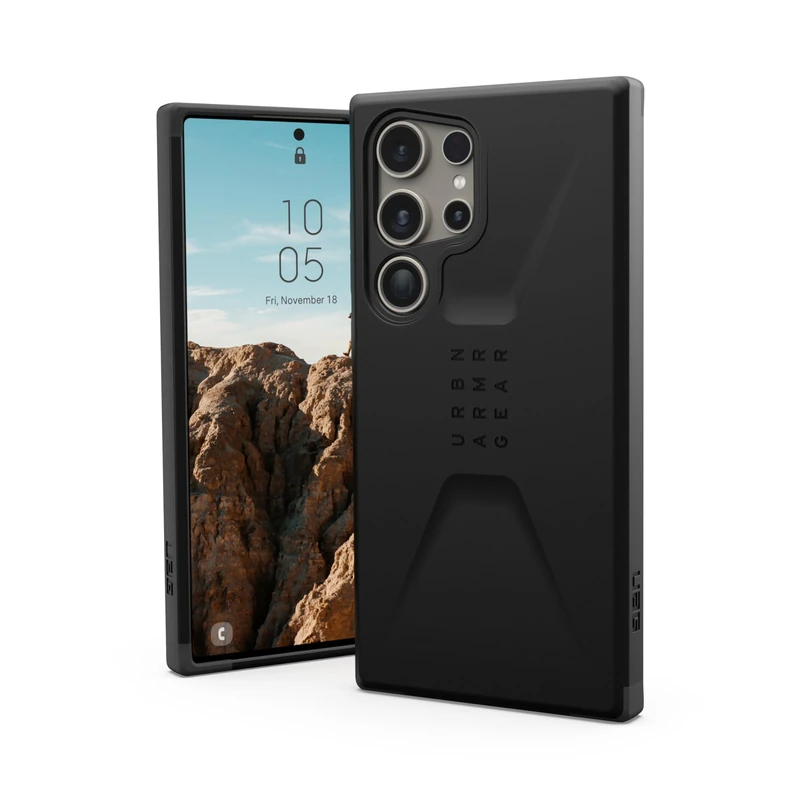 URBAN ARMOR GEAR UAG Designed for Samsung Galaxy S24 Ultra Case 6.8" Civilian Black, Rugged Military Drop-Proof Impact Resistant Non-Slip Protective Cover