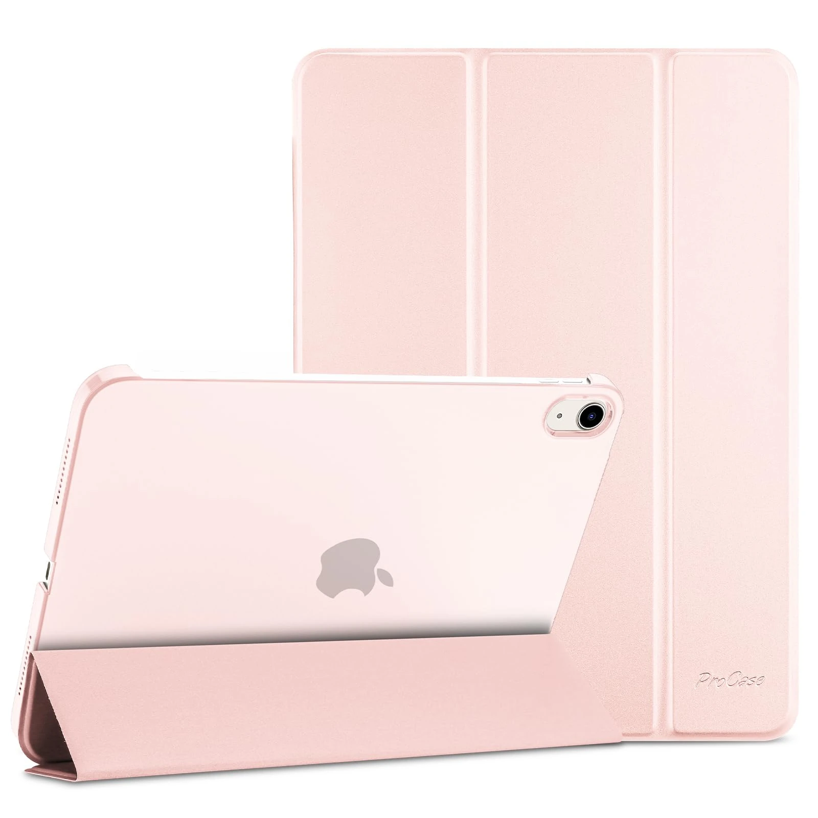 ProCase for iPad (A16) 11th Generation 11 Inch 2025/ iPad 10th Generation 10.9 Inch 2022 Case, Slim Smart Cover With Translucent Hard Shell Back, Supports Touch ID, Auto Wake/Sleep -Lightpink