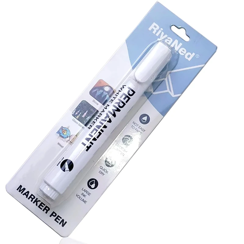 RiyaNed White Acrylic Pens,Waterproof Permanent Marker 2.0mm Quick-drying Suitable for ceramic, stone, canvas, metal, wood, glass, Easter eggs, Christmas decoration design painting. - Image 1