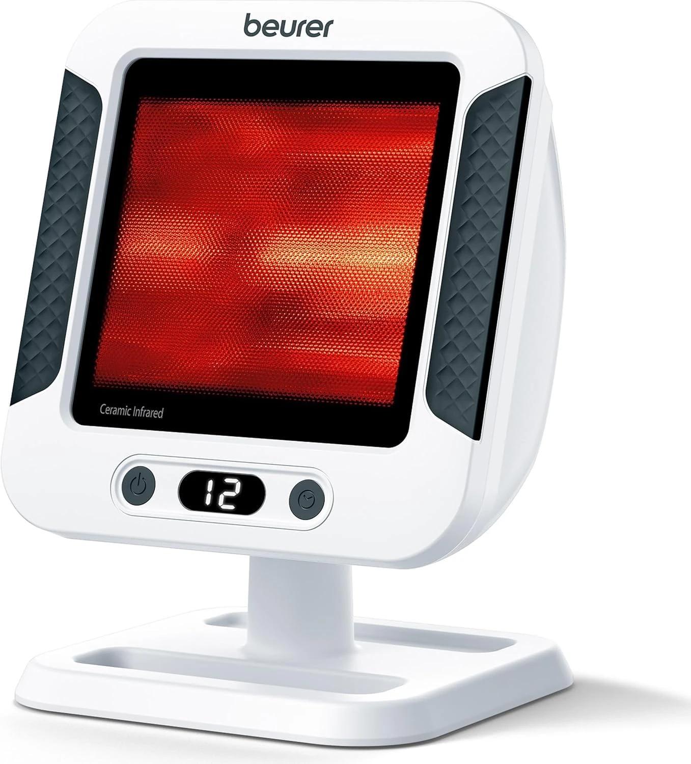 Beurer IL60 Infrared Heat Lamp, Soothing Heat for Colds and Muscle Tension, Infrared Light Therapy with 300 Watts and Timer, Glass Ceramic Panel with UV Blocker, Medical Device