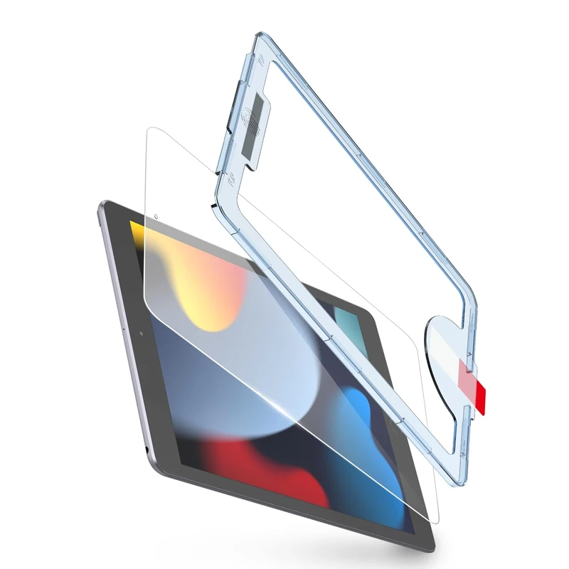 BERSEM Screen Protector Compatible with iPad 9th/8th/7th Generation 10.2 Inch (2021&2020&2019 Models) Tempered Glass, Auto-Alignment EZ Kit, Ultra Clear, Anti-Scratch, Case Friendly, 1 Pack