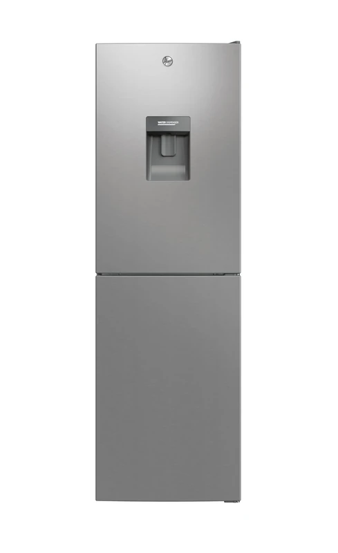 Hoover H-FRIDGE 300 Freestanding Fridge Freezer 50/50 with Water Dispenser, 2 Doors, Low Frost Technology, E Class, 246L Total Capacity, Internal Display, Silver, 54.5x55x176 cm - HOCT3L517EWSK-1