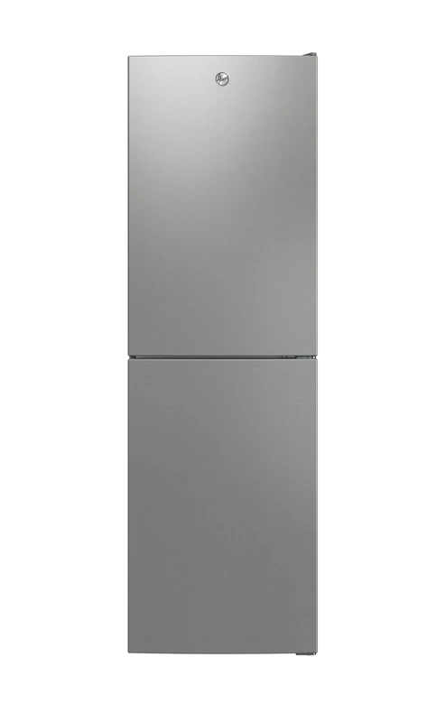 Hoover H-FRIDGE 300 Freestanding Fridge Freezer 50/50, 2 Doors, Low Frost Technology, E Class, 252L Total Capacity, Internal Display, Integrated Handle, Silver, 54.5x55x176 cm - HOCT3L517ESK-1