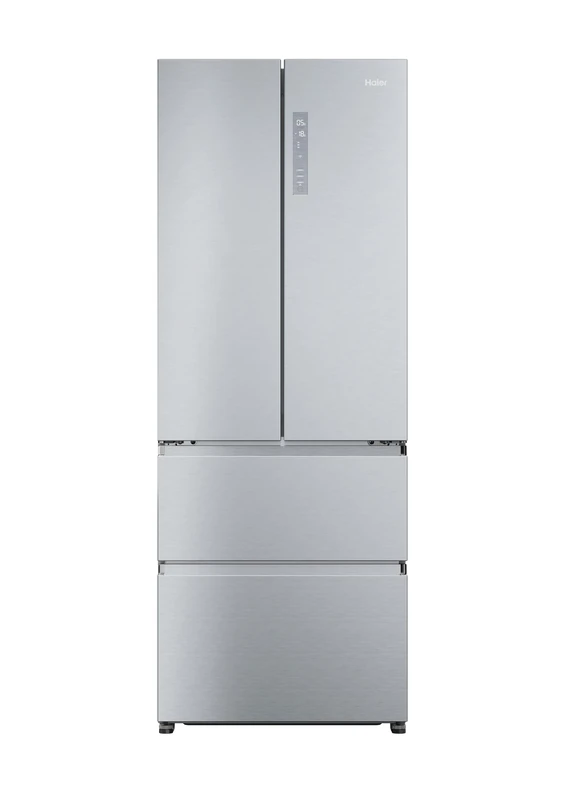 Haier FD 70 Series 5 Freestanding American Fridge Freezer, 4 Doors, Total No Frost, E Class, Air Surround, MyZone Plus, Touch Display, 446L Total Capacity, Gentle Silver, 70x68x190 cm - HFR5719ENMG