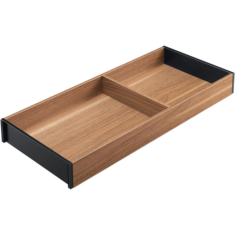 Blum Ambia-Line Kitchen Drawer Inserts Frame, Width 200 mm, Length 472 mm, Height 50 mm, with Base, Wood Design - Tennessee Nut, 1 Piece Kitchen Organiser
