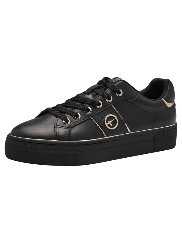 Tamaris Women's Flat Lace-Up Shoes, Plain Black, 9 UK