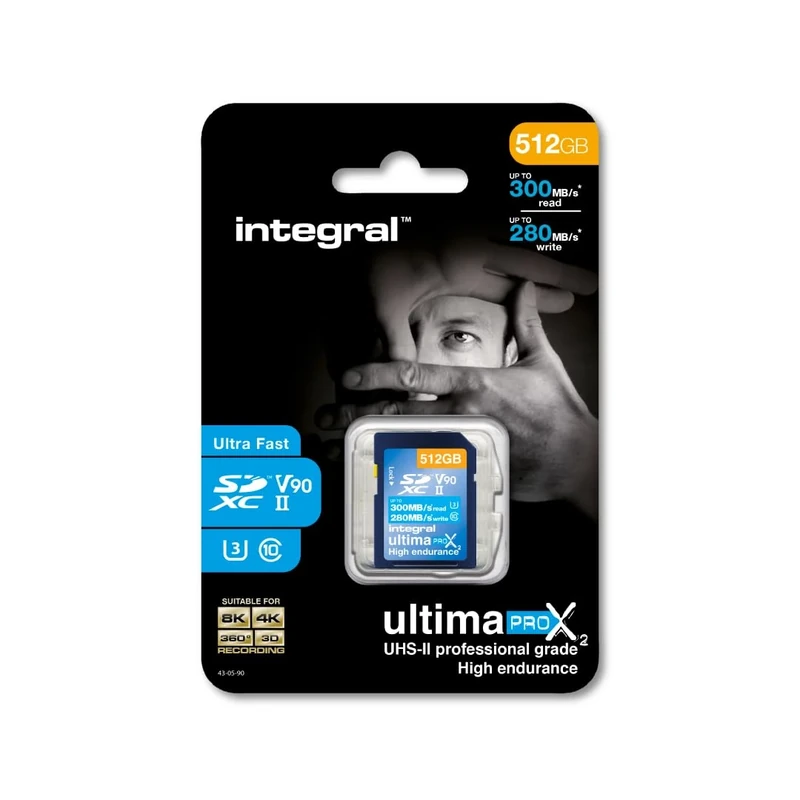 Integral 512GB UHS-II SD Card V90 Up to 300MBs Read and 280MBs Write Speed 1866X SDHC Professional High Speed Memory Card