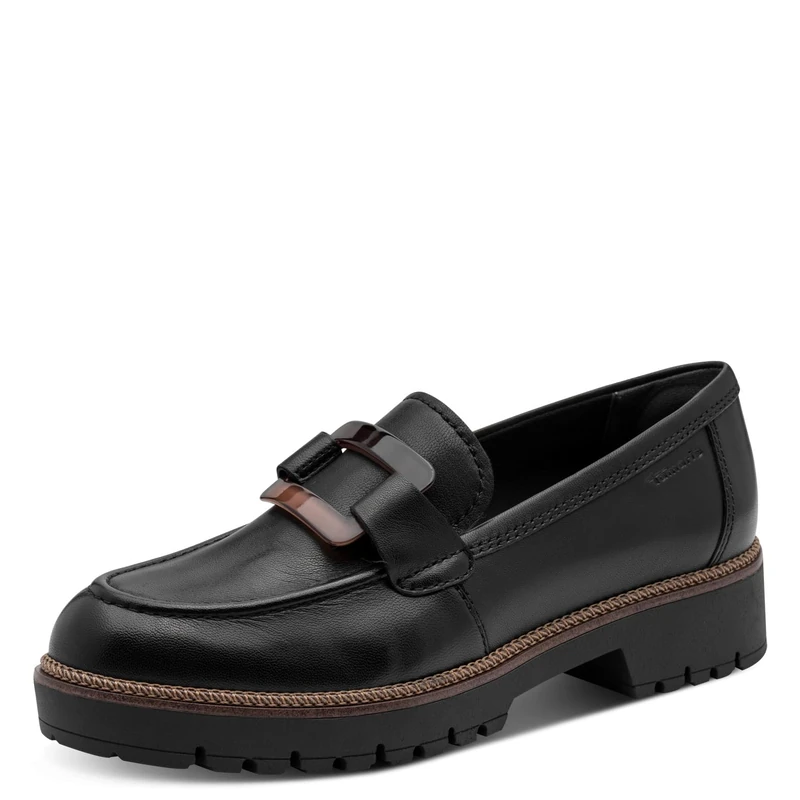 Tamaris Women' 1-24722-43 Loafer, Black (Black Leather), 6 UK
