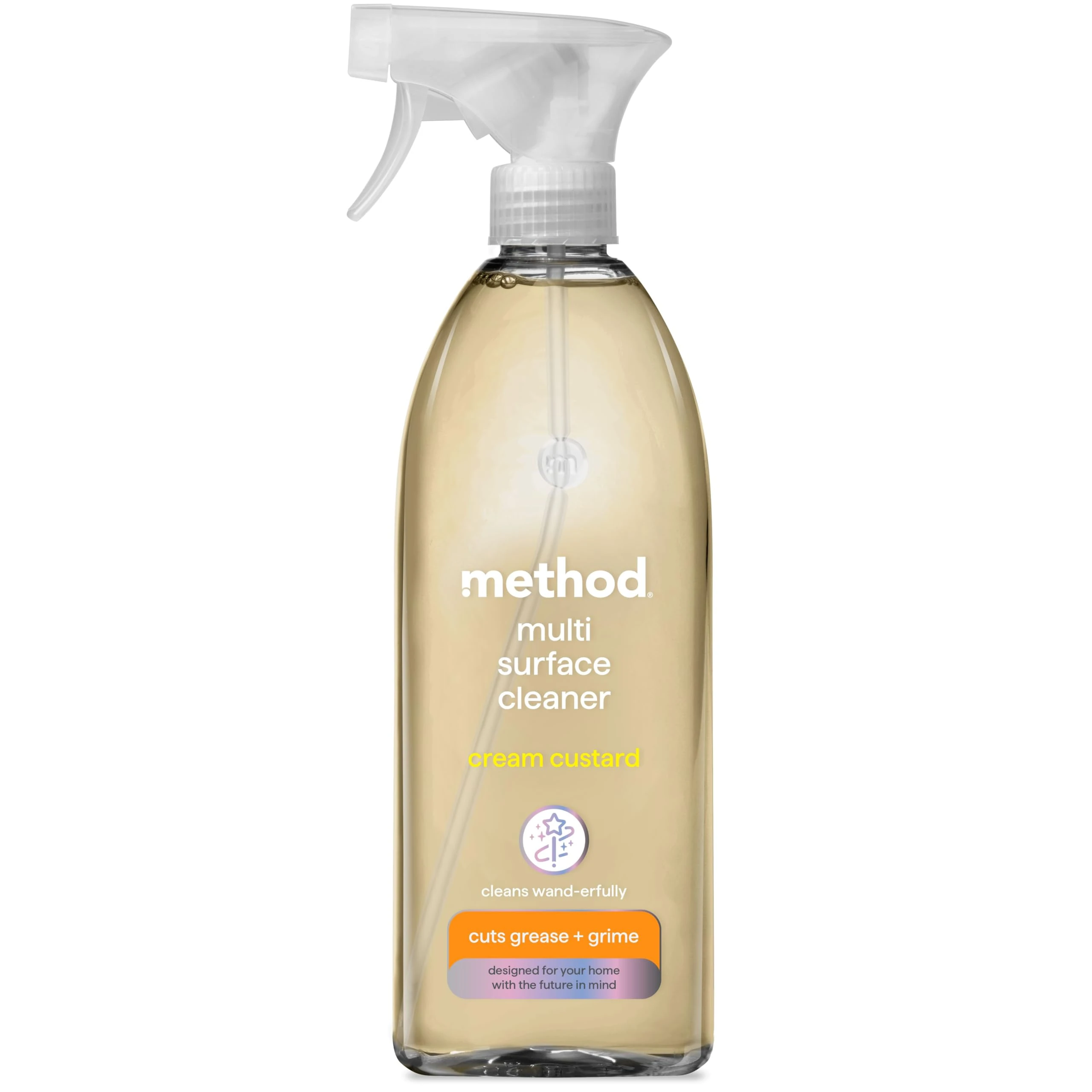 Method All Purpose Cleaner Spray, Cuts Grease and Grime, Surface Cleaner, Cream Custard Scent, Pack of 1, 1 x 828ml