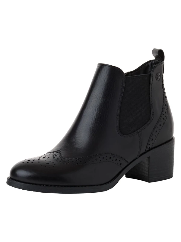 Tamaris Women's Chelsea Leather Block Heel, black, 7.5 UK - Image 1