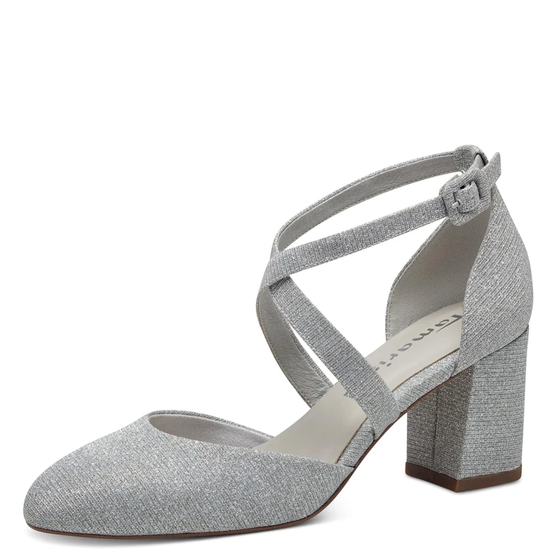 Tamaris Women's 1-24414-41 Court Shoes, Silver Glam, 9 UK