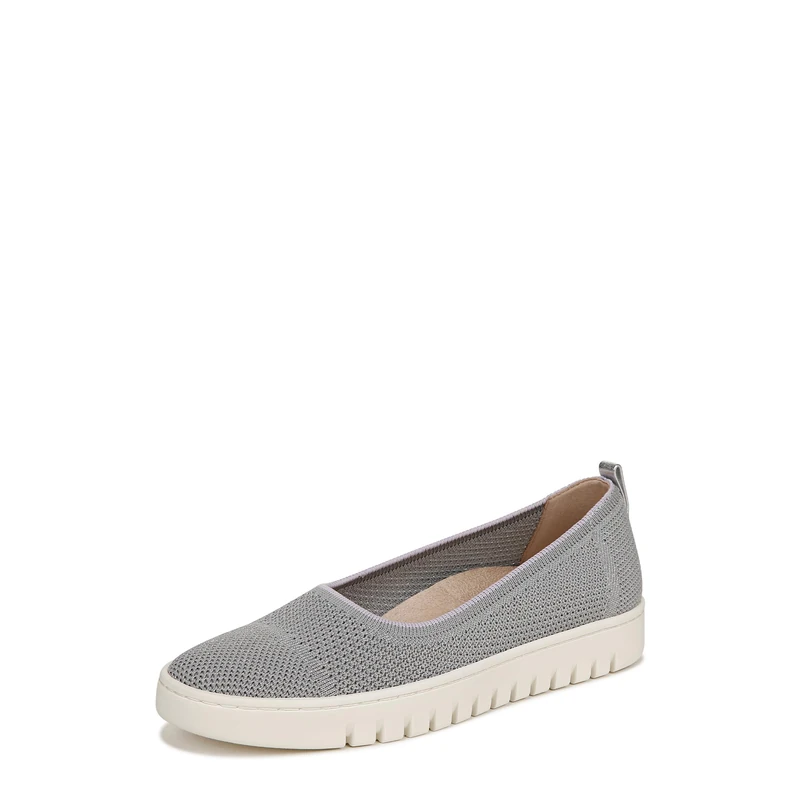 Vionic Women's Uptown Skimmer Knit Ballet Flat, Light Grey Fabric, 3 UK