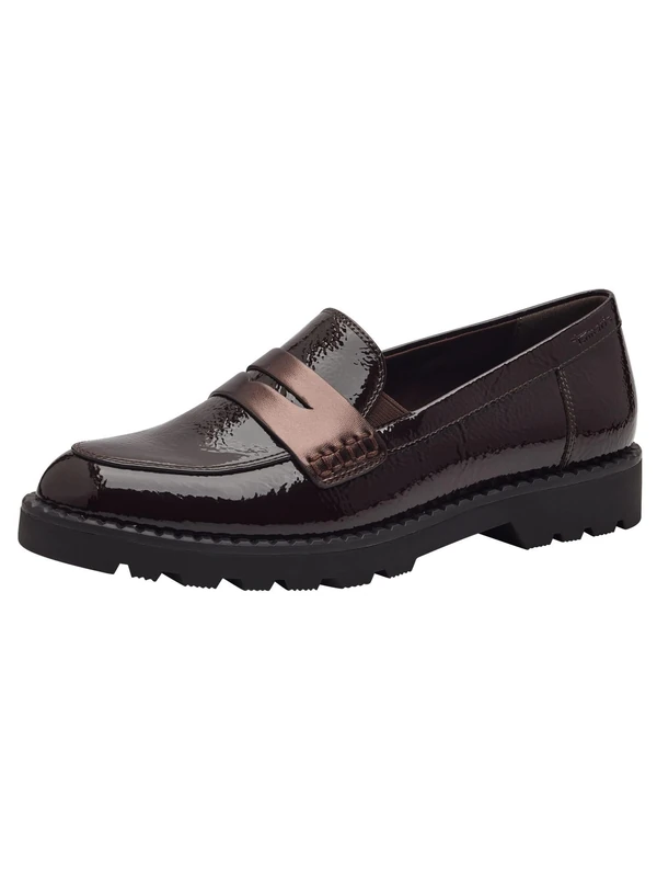 Tamaris Women' 1-24312-41 Loafer, Mocha Patent, 6 UK