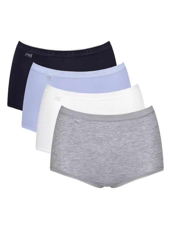 Sloggi Basic+ Maxi Briefs (3 Pack) Black/Blue/White/Grey Black L - 14