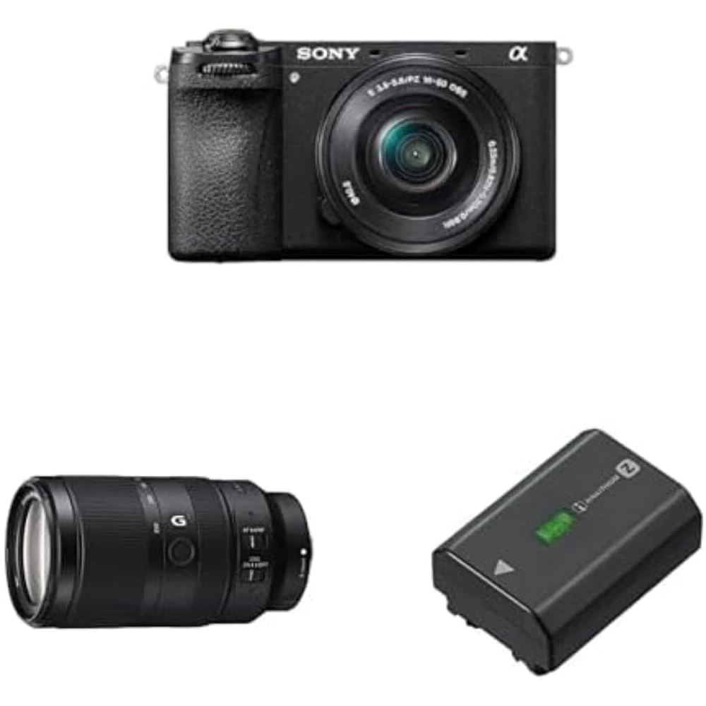 Sony Alpha 6700 | APS-C Mirrorless Camera with Sony 16-50mm Lens + Adventure kit with E 70-350mm F4.5-6.3 G OSS Lens and Rechargable Battery Pack