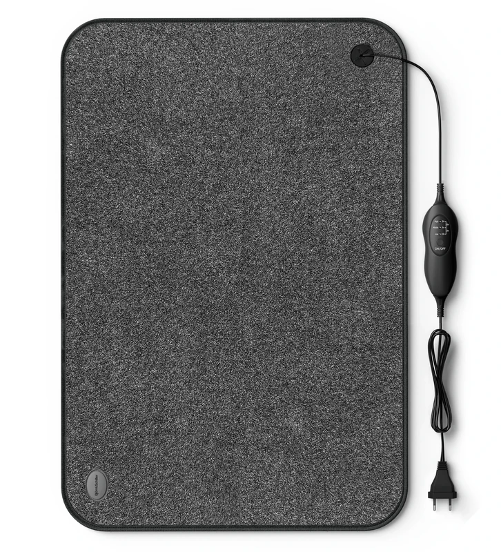 Björn & Schiller Electric Heating Mat, 40 x 60 cm, 100 Watts, 3 Heating Levels, Timer Function, Heated Floor Mat, Office, Caravan and Home, 210 cm Cable