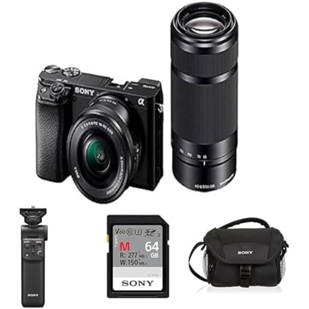 Sony Alpha 6100 APS-C Mirrorless Camera with 16-50mm & 55-210mm Zoom Lenses + Starter Creator Kit