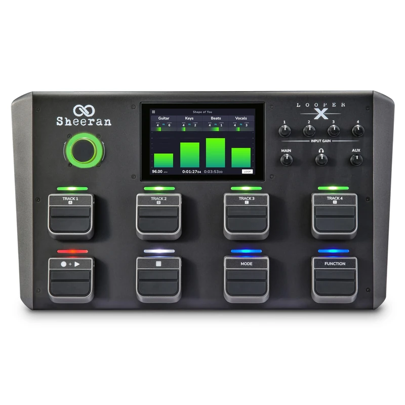 SHEERAN LOOPER X Multi-Track Looper Workstation with 8 Pedals for Guitar, Bass, Keyboard, Vocals, with Touch Screen, Multi-FX Engine, Audio Interface