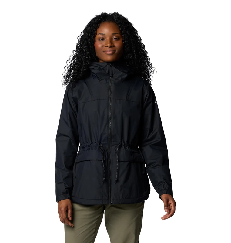 Columbia Women's Sweet Creek 2 Lined Rain Jacket, Waterproof Rain Jacket, Black, Small