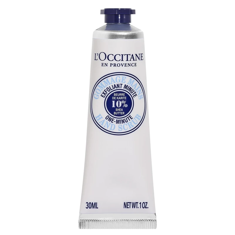L'OCCITANE Shea Butter One Minute Hand Scrub 30ml, Travel Size Exfoliating Hand Treatment, Clean Luxury Hand Care for All Skin Types