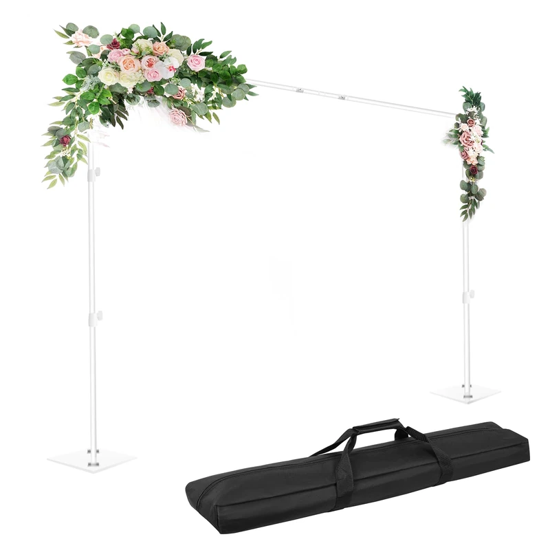 EMART Backdrop Stand 2.6mx3m(HxW), Photo Back Drop Frame with Base, White