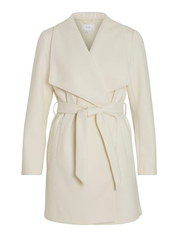 Vila Women's Vicooley Collar Belt Coat-Noos, Birch, 12