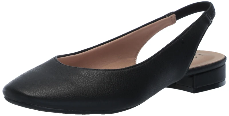 LifeStride Women's Claire Slingback Ballet Flats, Black, 11 Wide