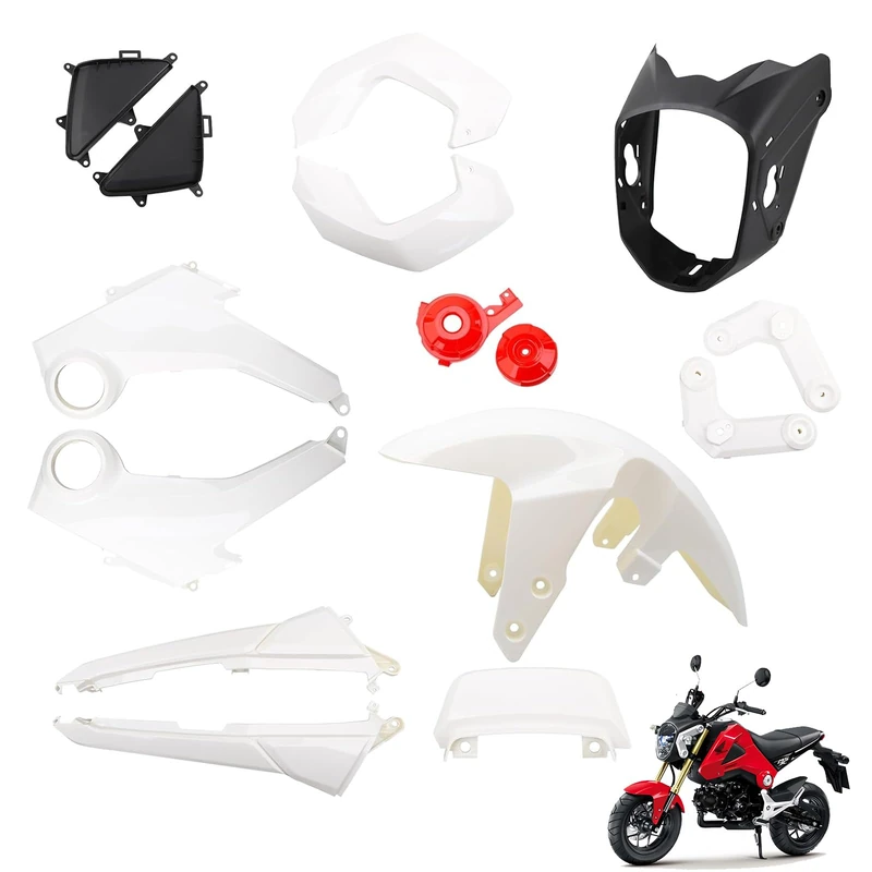mokuo Motorcycle Fairing Kits Compatible with Honda Grom MSX 125 2013-2016,White Color