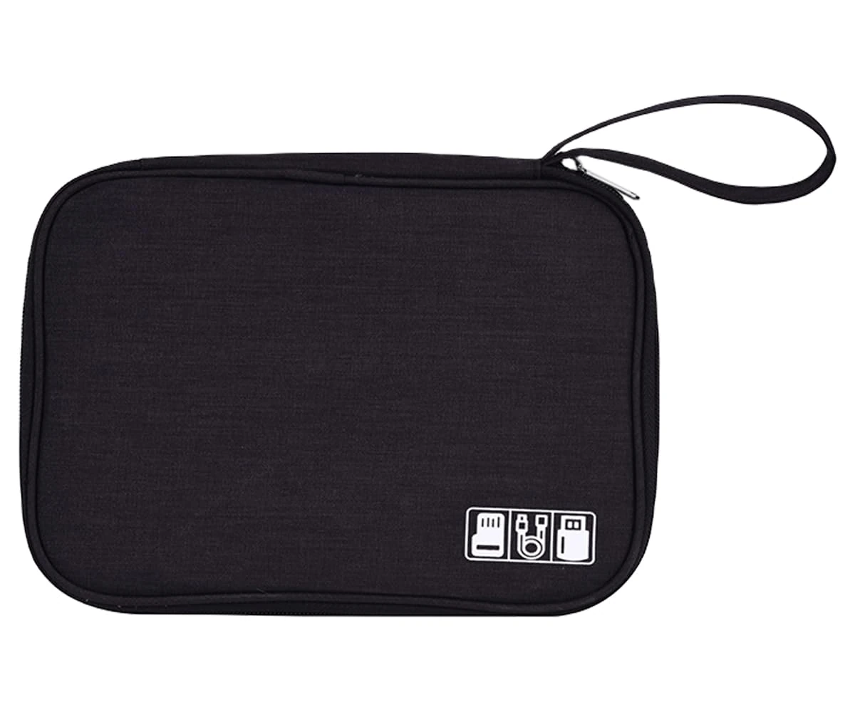 FAVORTALK Cable Organiser Multipurpose Cable Pouch with Zipper Waterproof Tech Bags for Drive Charger Earphone Hard Disk Electronics Travel Organizer - Black 2 B21616