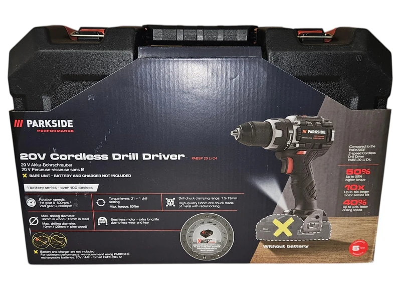 Parkside Performance® PABSP 20 Li C3 Cordless Drill Driver 20V No Battery or Charger